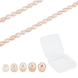 SUNNYCLUE Natural Cultured Freshwater Pearl Beads Strands, Oval