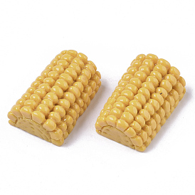 Opaque Resin Decoden Cabochons, Corn, Imitation Food
