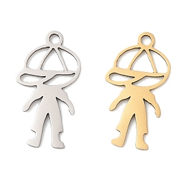 201 подвески из нержавеющей стали, очарование мальчика, лазерная резка