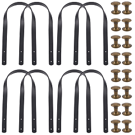 8 сумки из искусственной кожи, ручки для сумок, С железными заклепками, для ручек кошелька принадлежности для изготовления сумок