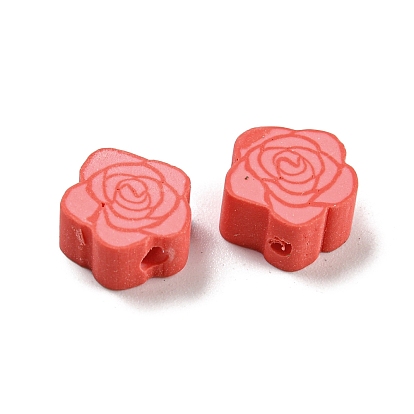 Handmade Polymer Clay Beads, Rose