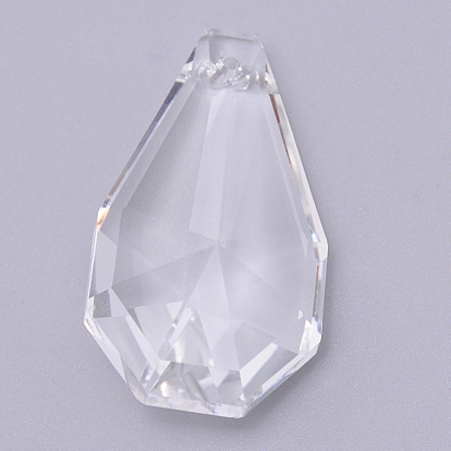 Vidrio transparente colgantes grandes, para colgantes de cristal de araña, facetados, piriforme