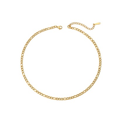 Stylish Stainless Steel Cuban Chain Necklace for Women with Real Gold Plating