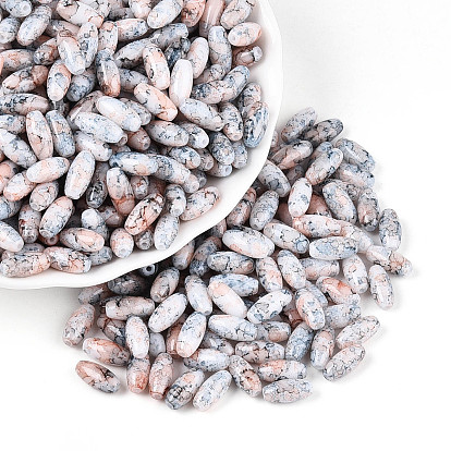 Выпечка краска стеклянные бусины, круглое отверстие, овальные