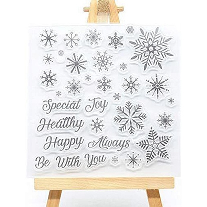 Christmas Snowflake Clear Silicone Stamps, for DIY Scrapbooking, Photo Album Decorative, Cards Making