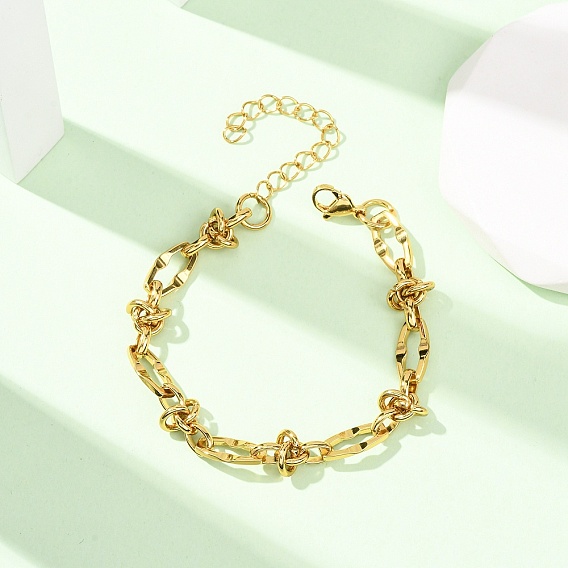 304 Браслеты из нержавеющей стали с цепочками в виде узлов, браслеты с цепочками для женщин