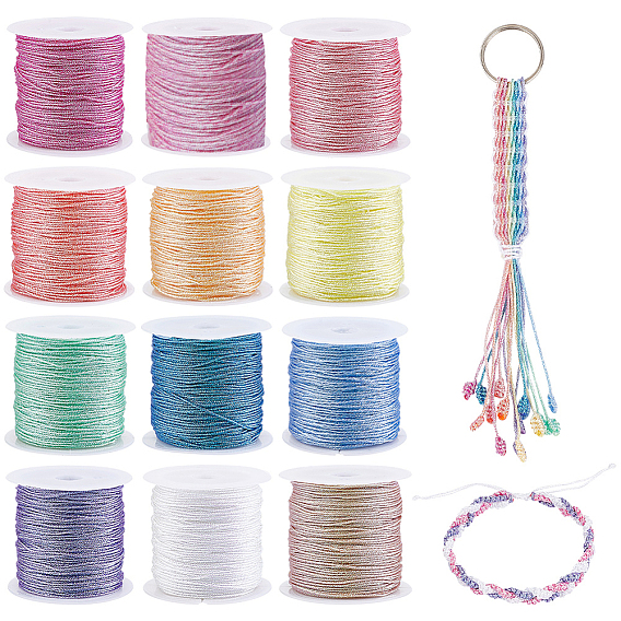 12 рулоны 12 цвета полиэфирная плетеная нить