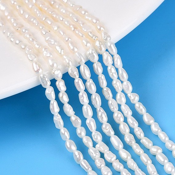 Natural Cultured Freshwater Pearl Beads Strands, Two Sides Polished