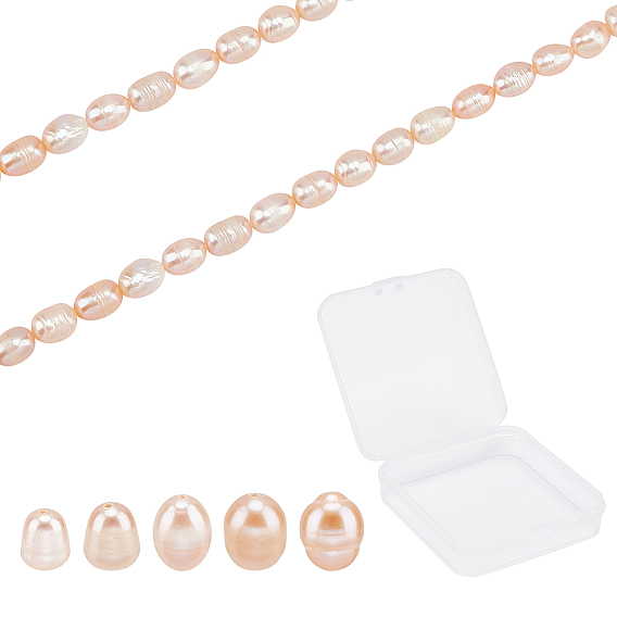 Нити из натурального культивированного пресноводного жемчуга, овальные