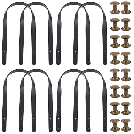 8 сумки из искусственной кожи, ручки для сумок, С железными заклепками, для ручек кошелька принадлежности для изготовления сумок