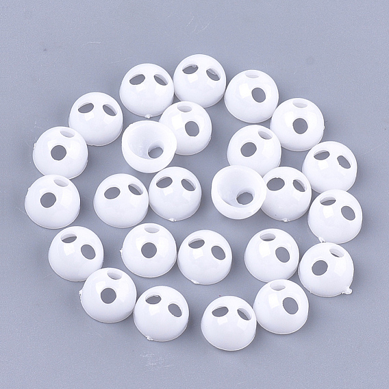 Opaque AS Plastic Buttons, End Caps, Hair Findings, DIY Hair Tie Accessories
