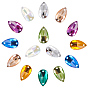 Sew on Rhinestone, Taiwan Acrylic Rhinestone, Two Holes, Garments Accessories, Flat Back, Faceted Drop