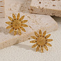 304 Boucles d'oreilles en forme de fleur en acier inoxydable pour femmes