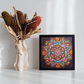 DIY 5D Diamond Painting Mandala Flower Full Drill Kits, Including Canvas Painting Cloth, Resin Rhinestones, Diamond Sticky Pen, Tray Plate, Glue Clay