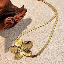 304 ожерелья с подвесками в виде цветов из нержавеющей стали для женщин