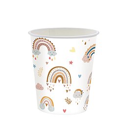 Rainbow Pattern Theme Disposable Paper Cups, for Party Baby Shower Table Decorations
