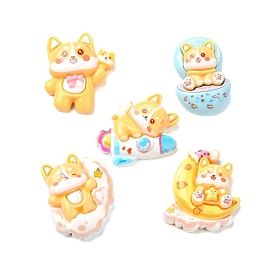 Opaque Resin Animal Decoden Cabochons, Cartoon Dog Mixed Shapes