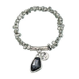 Браслеты с подвесками из сплава и пластика CCB и стекла, вышитый бисером браслеты для женщин, самородки