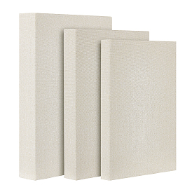 3Pcs 3 Sizes Book Shaped Burlap Cloth Packing Boxes, Home Living Bookshelf Prop Display Decorations