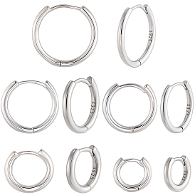 5 пара 5 стили латунные серьги-кольца, с булавками стерлингового серебра