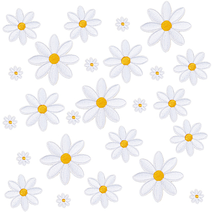 40 шт. 4 стили полиэстер вышивка нить приклеивание/пришивание заплаток, аппликации из ткани, маргаритка