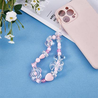 150 Pieces Random Rose Acrylic Beads Bear Pastel Spacer Beads Butterfly Loose Beads for Jewelry Keychain Phone Lanyard Making