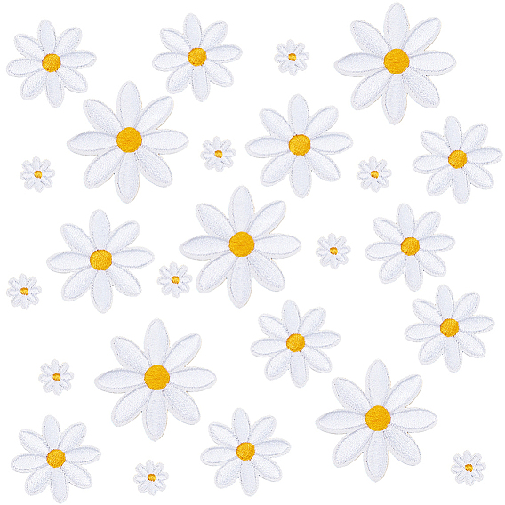 40 шт. 4 стили полиэстер вышивка нить приклеивание/пришивание заплаток, аппликации из ткани, маргаритка