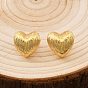Латунные серьги-гвоздики в форме сердца, стойки покрытие, долговечный, без кадмия и без свинца
