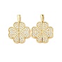 Латунные микропаве кубические цирконии открывающиеся подвески, клевер