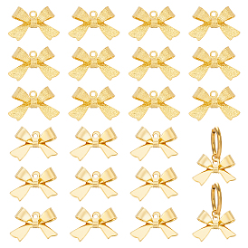 60 шт 2 стили латунные подвески, бантом, для серьги-подвески