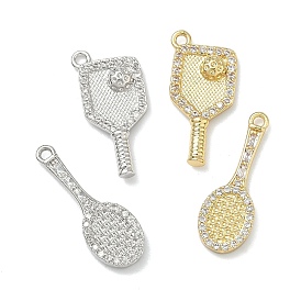 Латунные микро проложить кубического циркония подвески, Брелоки для ракеток/плечей для пиклбола, стойки покрытие, без кадмия и без свинца