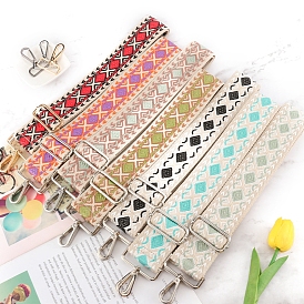 Ethnic Style Embroidery Polyester Bag Straps, Jacquard Ribbon Shoulder Straps, for Bag Replacement Accessories