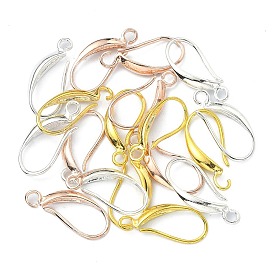 18Pcs 3 Colors Brass Smooth Earring Hooks, Ear Wire