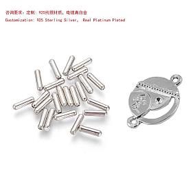 925 Sterling Silver Brooch Findings, Lapel Pin Backs, with Rubber Inside