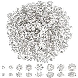 400Pcs 8 Styles Alloy & Brass Spacer Beads