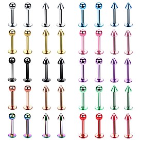 304 круглые/конические лабреты из нержавеющей стали с внутренней резьбой для женщин и мужчин