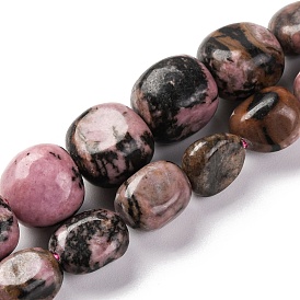 Natural Rhodonite Beads Strands, Nuggets, Tumbled Stone