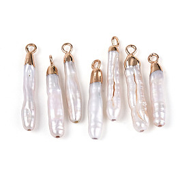 Барочные подвески из натурального жемчуга кеши, колонка прелести, с медными петлями