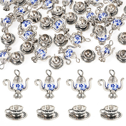 40 шт 2 стили сплава подвески в тибетском стиле, для аксессуаров своими руками