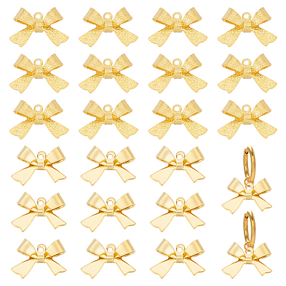 60 шт 2 стили латунные подвески, бантом, для серьги-подвески