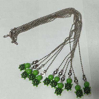 10Pcs Resin Tortoise Charms Ceiling Fan Pull Chain Extenders, with Iron Ball Chain