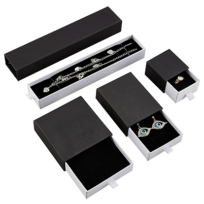 4шт 4 стиль картонные шкатулки для украшений, с белыми ящиками, для юбилеев, свадьбы, Дни рождения