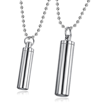 316L Surgical Stainless Steel Perfume Bottle Pendants, Column