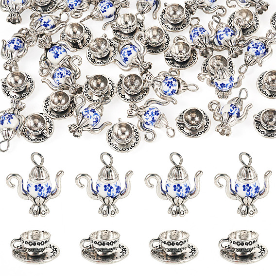 40 шт 2 стили сплава подвески в тибетском стиле, для аксессуаров своими руками