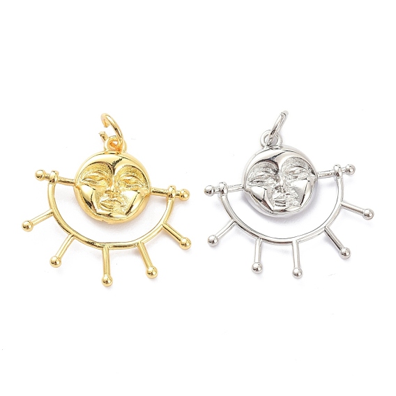 Латунь прелести, с целью перехода в кольце, долговечный, солнце с лицом