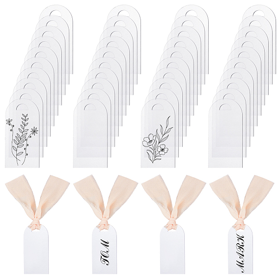 45шт. акриловые карточки для рассадки на стол, таблички с надписями на свадебных сиденьях, с полиэфирной лентой