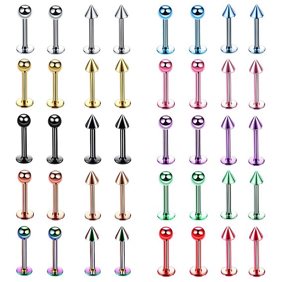 304 круглые/конические лабреты из нержавеющей стали с внутренней резьбой для женщин и мужчин