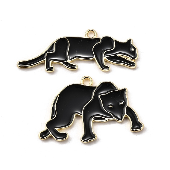 Подвески из эмали и сплава, леопардовые прелести, золотые