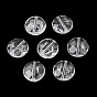 Transparent Crackle Acylic Beads, Flat Round, Faceted