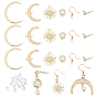 DIY Earring Making Kit, Including 30Pcs Alloy Pendants, Plastic Ear Nuts, 12Pcs Alloy Stud Earring Findings, 12Pcs Brass French Earring Hooks